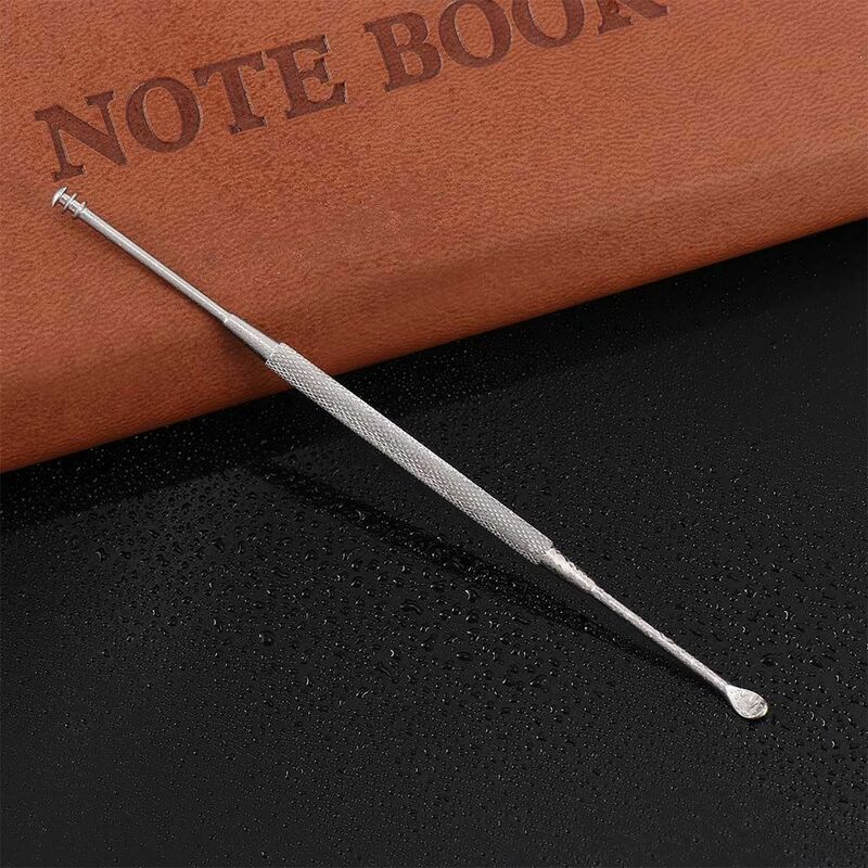 Portable New 2 In 1 EarPick Ear Cleaners Tool Earwax Removal Spoon Cleaner Double Ended EarPick Spiral Ear Pick Stainless Steel