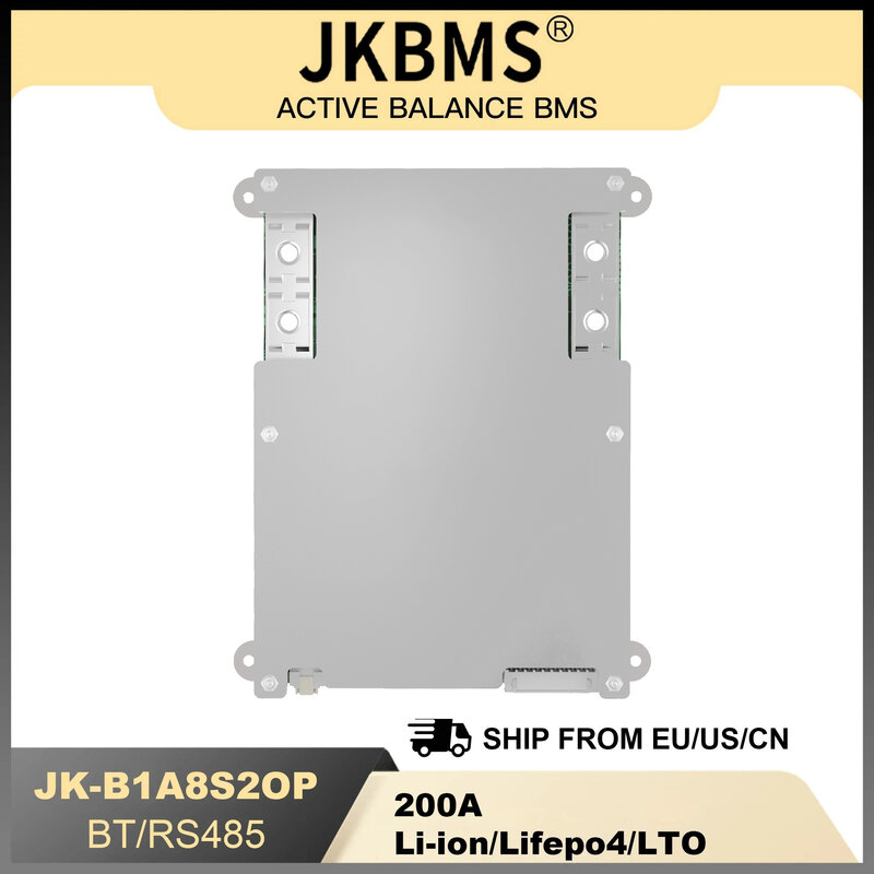 Jkbms แบตเตอรี่ B1A8S20P samrt BMS ความร้อน CANbus 3S 4S 5S 6S 7S 8S 12V 24V พร้อม1A ฟังก์ชั่นความร้อนที่ใช้งาน