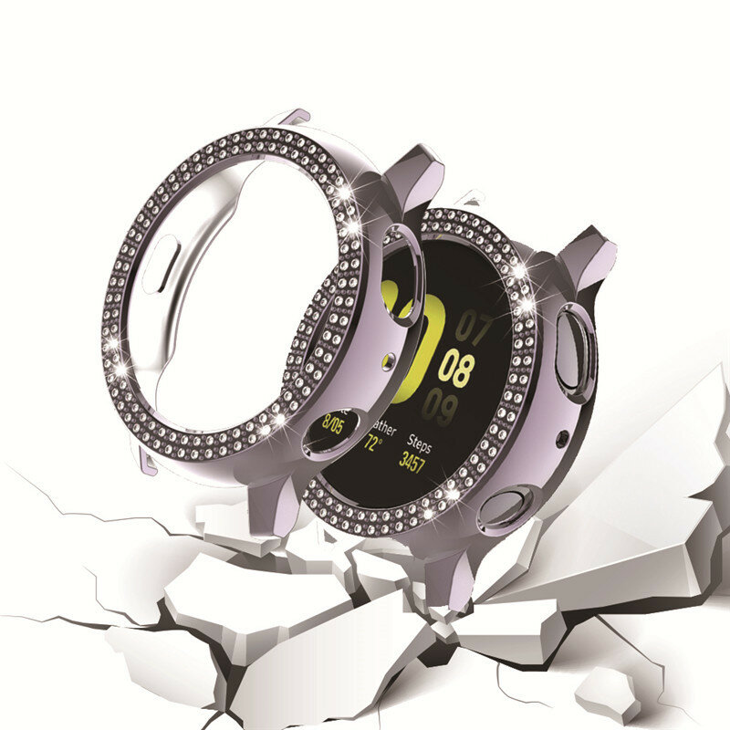 Алмазный чехол для Samsung Galaxy Watch Active 2 44 мм 40 мм, чехол-бампер из поликарбоната для Galaxy Watch Active 2 44 мм 40 мм