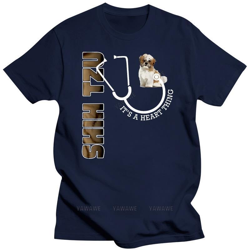 New short sleeve men top Men Funny T Shirt Fashion tshirt Shih Tzu it's A Heart Thing stetoscopio T-shirt donna T-Shirt unisex