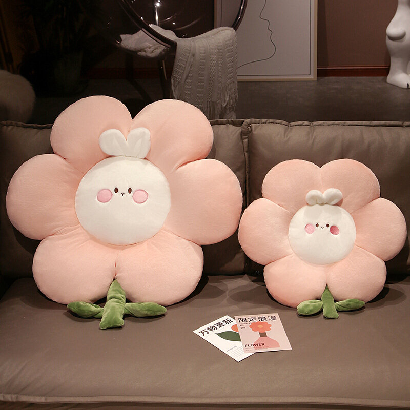 40/65cm Cute Stuffed Animals Flowers Plush Pillow Cushion Toy Kawaii Plants Pink Flower Plushies Doll Soft Kids Toys Home Decor