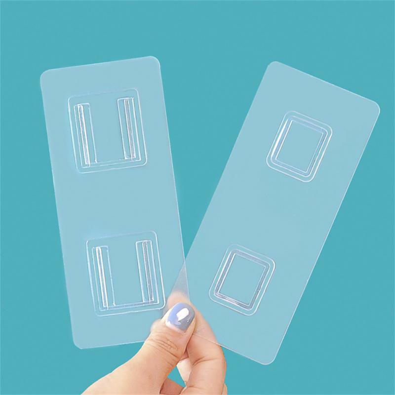 5 Pairs Double Sided Adhesive Wall Hooks Wall Hanger Transparent Hook Double-Sided Multi-Purpose Shelf Mother Buckle Hook Storag