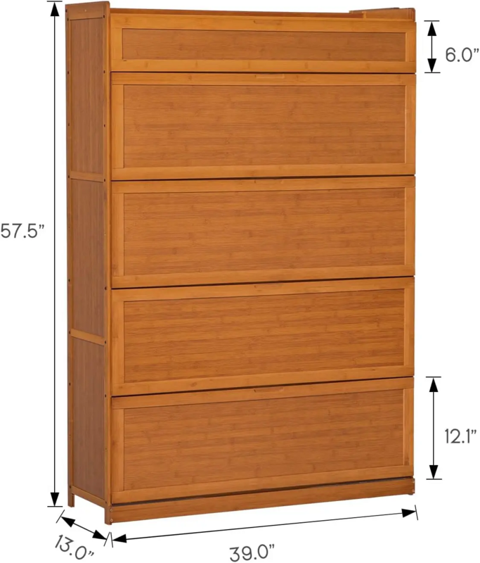 Бамбуковый 9-уровневый органайзер для обуви, современный шкаф с дверью, 41-пар каблуков, отсек для ботинок, прихожей, коричневый
