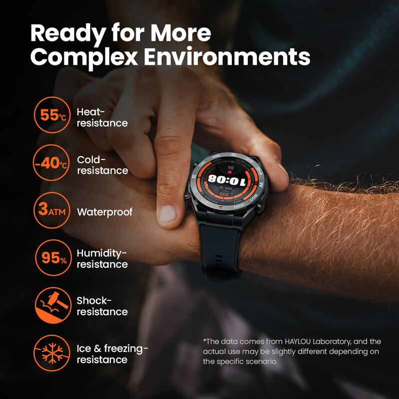 Haylou Uhr R8 Smartwatch 1.43 ''Amoled Display Smartwatch Bluetooth-Telefonanruf Multi-Grade-Zähigkeit Smartwatches für Männer