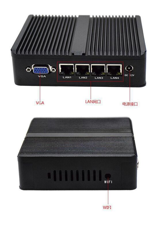 Harga promosi rendah komputer Mini 4*1000M Lan Intel J1900 2.0GHz Quad Core tanpa kipas Pc Mini Intel Celeron router firewall