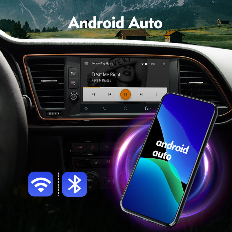 Isudar para apple carplay módulo sem fio de vídeo android automático para audi/volkswagen/skoda/seat/golf/passat/SUPERP-B/ibaiza mib mib2