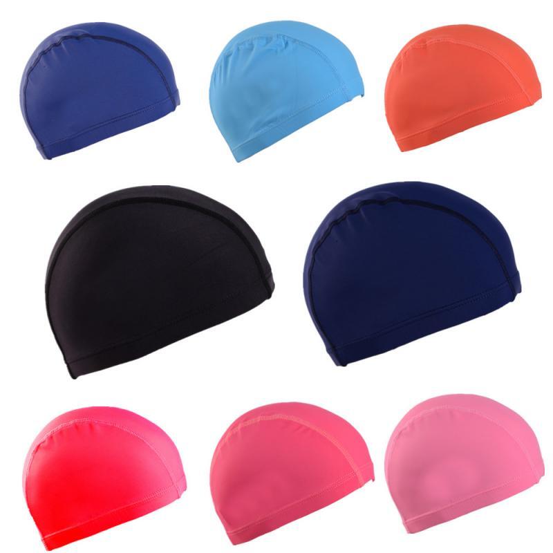 Ultra dünne Bade Kappen Freies Größe Komfortable Schwimmen Caps Für Männer Frauen Elastische Nylon Ohr Schutz Lange Haar Schwimmen Hut