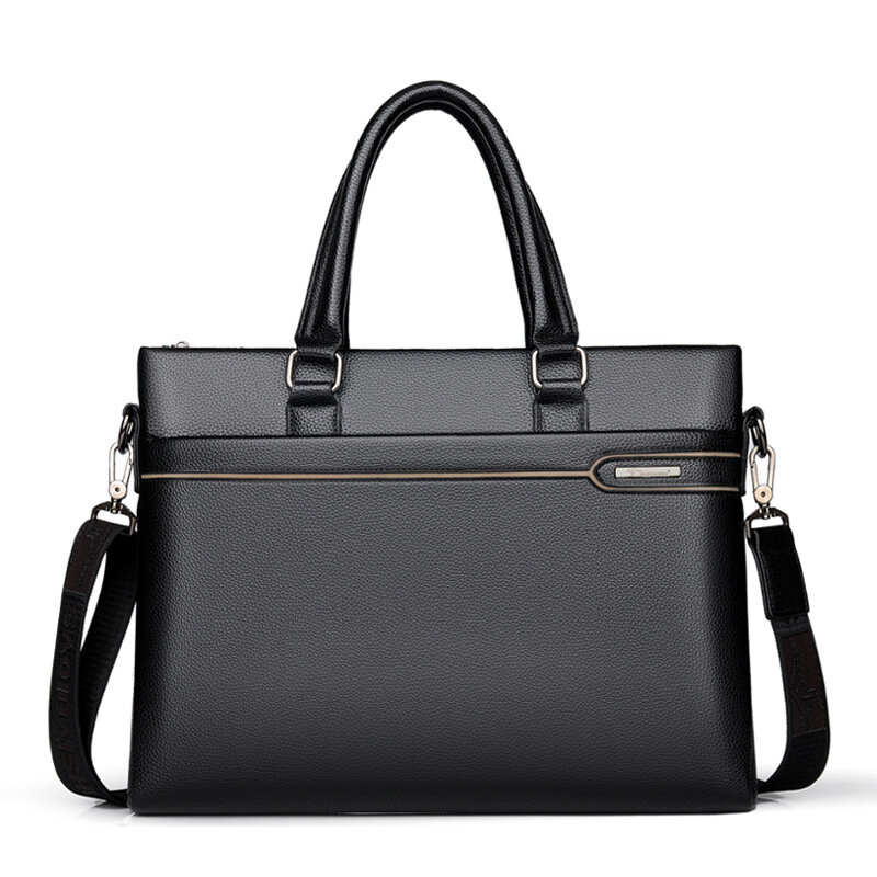 2023 New Men Briefcase Shoulder Messenger Bags Male Genuine Leather 14-inch Laptop Bag's Men's Briefcase Office Business Handbag