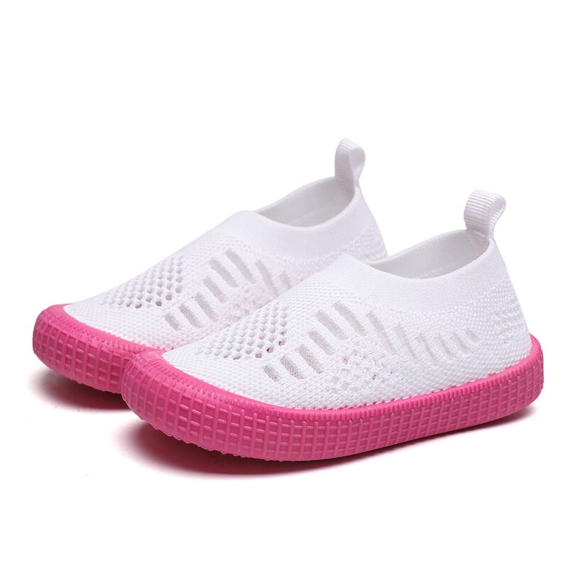 Crianças sapatos meninos tênis meninas tênis crianças sapatos casuais esporte correndo sapatos lisos macio respirável corte-outs sapatos brancos 2022