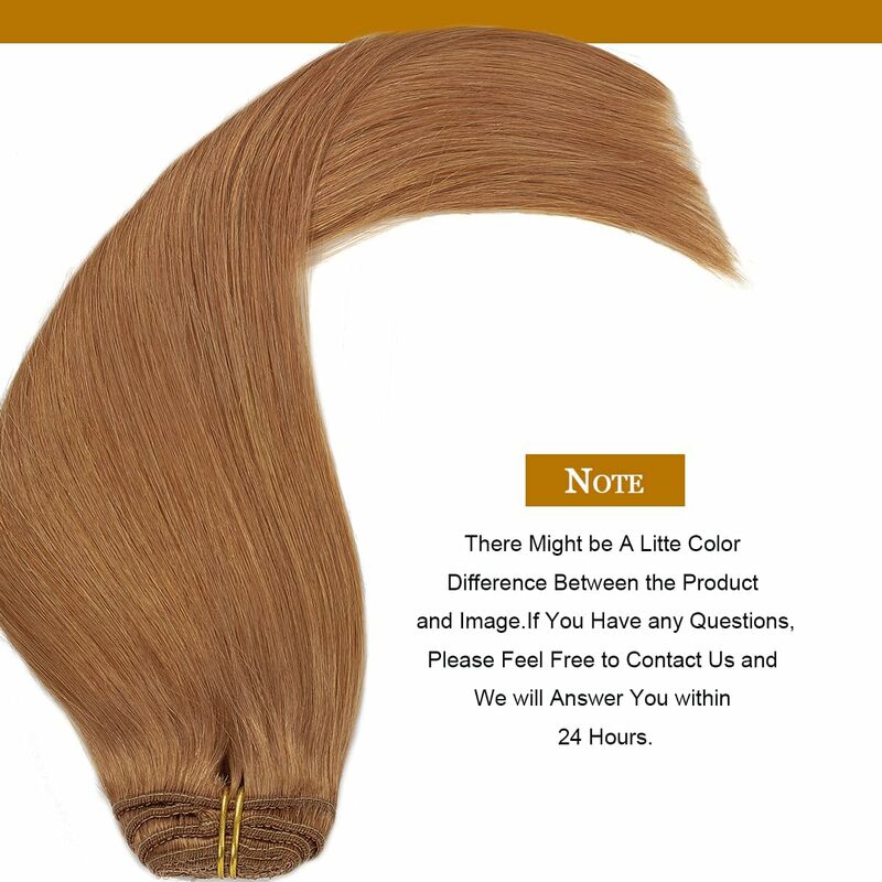 Ekstensi rambut klip dalam rambut manusia rambut pirang karamel lurus Brasil warna 27 # kain kulit mulus tidak terlihat 100% rambut Remy