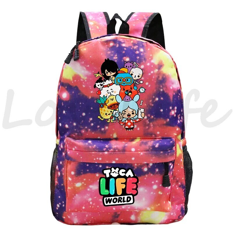Tas punggung game anak-anak, tas ransel sekolah gaya Korea, tas punggung anak perempuan sekolah dasar Toca Life lucu