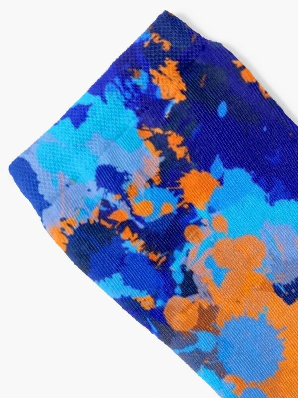 Blaue und orange Farbe Splatter Socken Crossfit Lose Sport Argentinien Herren Socken Damen