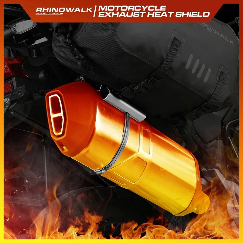 Rhowalk دراجة نارية العادم الأنابيب حامي الحرارة درع غطاء 1 أو 2 قطعة العالمي موتور الحرس مكافحة السمط غطاء الملحقات