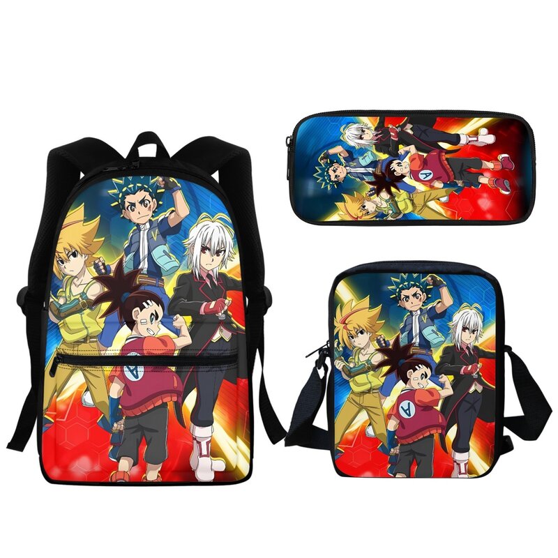 Urocze Beyblade z nadrukiem plecak dla chłopców-nastolatków dziewczynek dziecięce modne torby szkolne na co dzień plecaki na laptopa podróżne