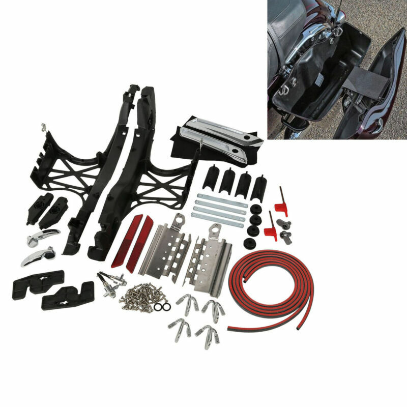 Motorfiets Een Touch Opening Zadeltas Klink Deksels Hardware Cover Kit Voor Harley Touring Electra Street Glide 2014-2020