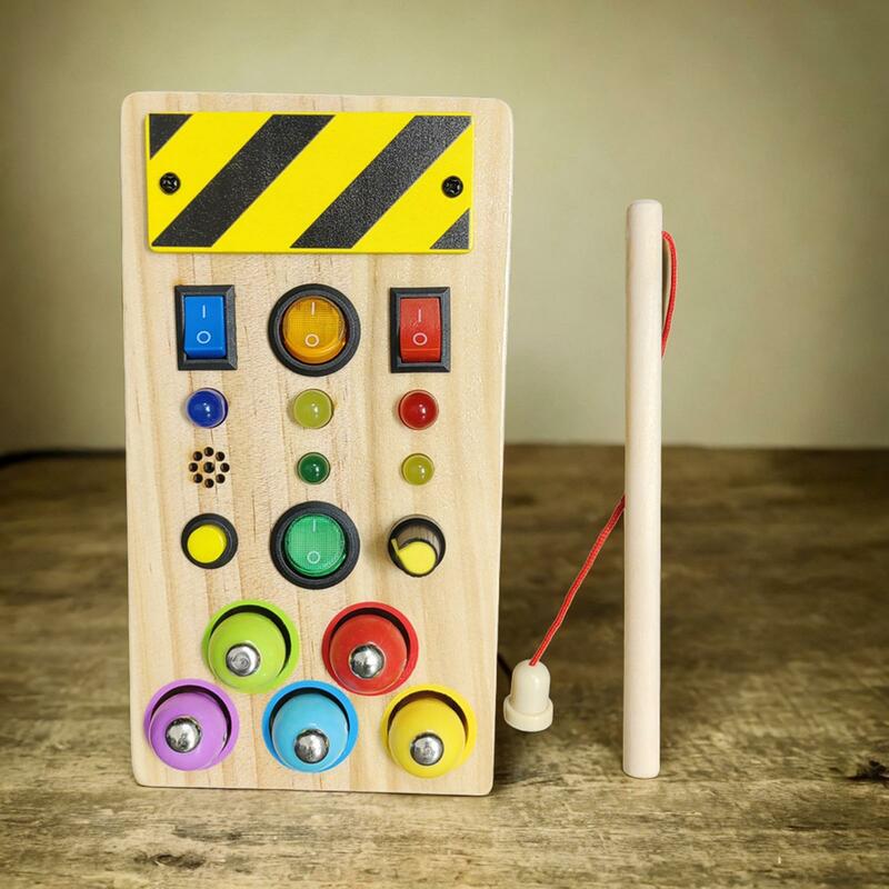 Zapięta tablica z guzikami przełącznik światła zabawka Montessori ruchliwa tablica dla chłopców zabawka podróż samochodem zajęcia przedszkolne