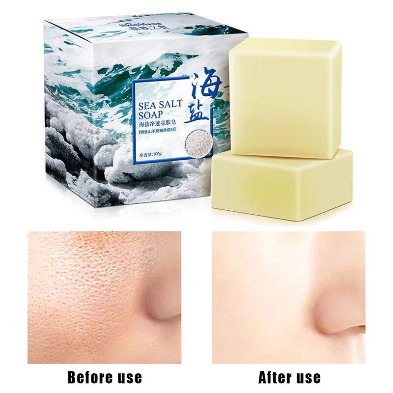 2/3/5 sapone al latte di capra detergente e idratante per una pelle liscia ed elastica sapone al sale marino sapone naturale