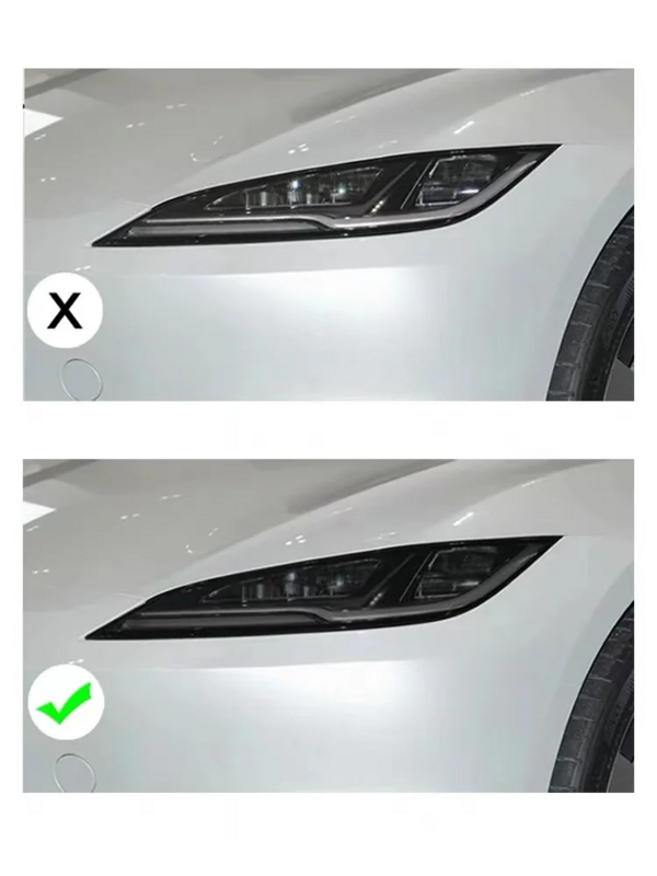 ฟิล์มป้องกันไฟท้ายสำหรับ Tesla รุ่น3 2023 2024ไฟหน้ารถรุ่น3 + ไฟหน้าไฟท้ายสีดำเปลี่ยนฟิล์ม