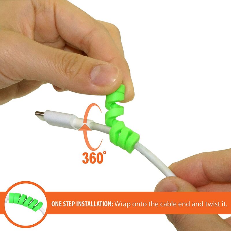 Fleksibel Spiral Pengisian Kabel Pelindung Kabel Pengatur Kabel Silikon Tabung Pengisi Daya Saver untuk iPhone iPad MacBook USB Ponsel
