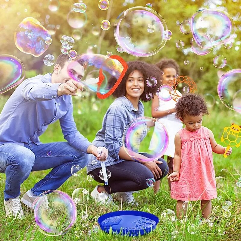 Zestaw różdżek dla dzieci z dużymi bąbelkami fantazyjne okrągłe rekwizyty wielokształtny pierścień bąbelkowy rodzinne zabawki interaktywne zabawa dla dzieci na świeżym powietrzu