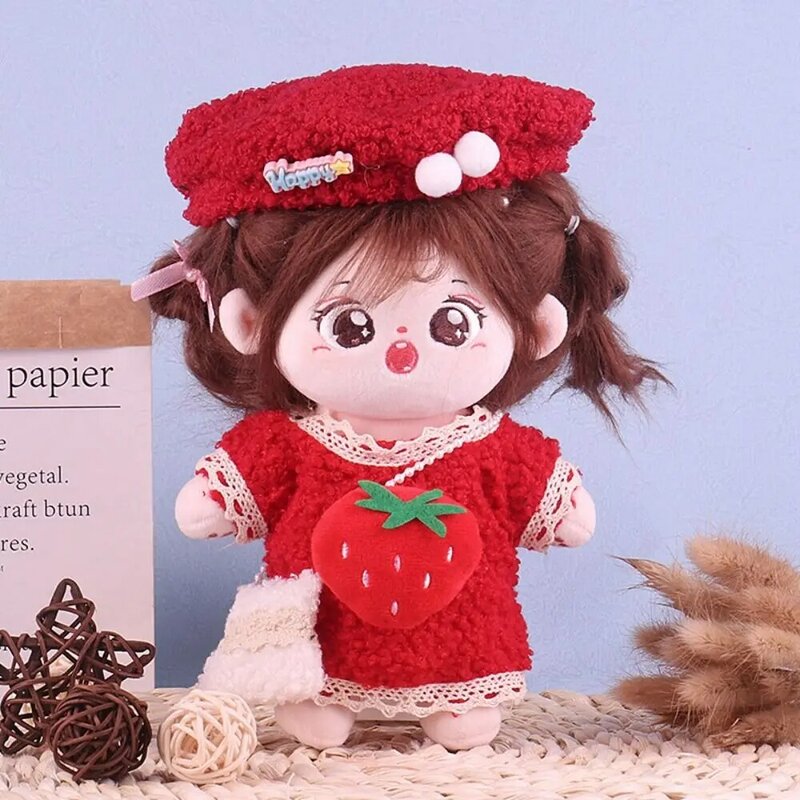 Ropa de muñeca de algodón de 20cm, cubierta de cabeza de muñeca de estrella, vestido de muñeca, traje de invierno, 20cm
