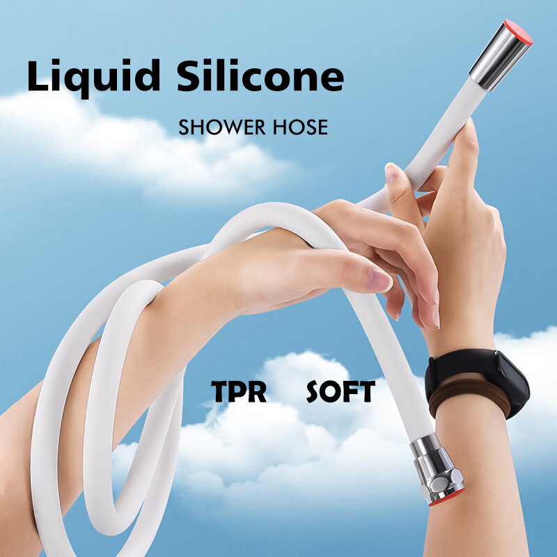 1.5/2M Latex Shower Head Hose Flexible Tube Pipe High Pressure Silicone Powerful Tap Faucet Toilet Bathroom Accessories