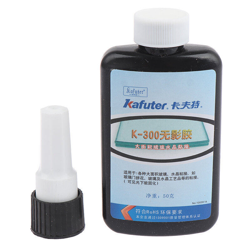 Kafuter-pegamento adhesivo de curado UV, K-300 de cristal transparente, pegamento especial de cristal, 50g, 1 unidad