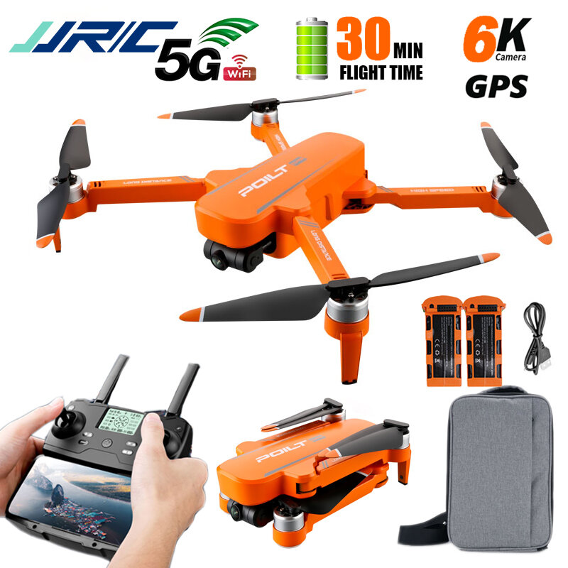 JJRC X17พับได้ GPS Drone กล้อง2แกน Gimbal Brushless Quadcopter 6K Dual HD โดรนกล้องเฮลิคอปเตอร์ควบคุมรีโมต Headless โหมด
