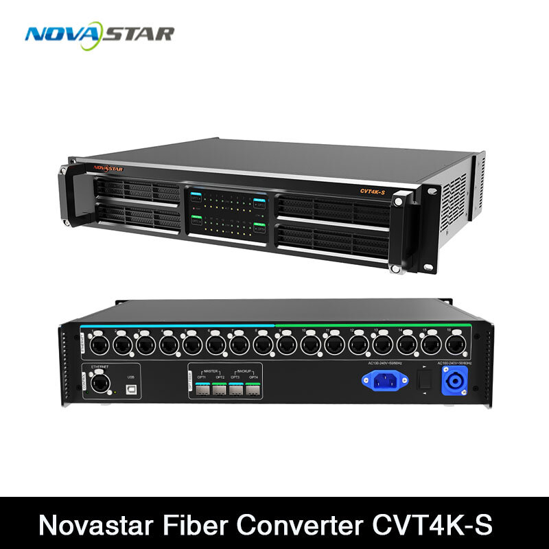Novastar Convertisseur de fibres CVT4K-S/CVT4K-M. Prend en charge les alternatives Neutrik Ethernet à 16 canaux.