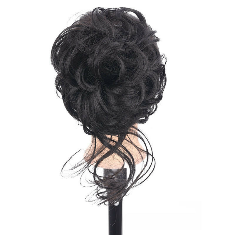 Syntetyczne pazurki z kręconymi gumkami do włosów roztrzepany kok treski dla kobiet z gumką naturalny klip sztuczne sztuczne włosy