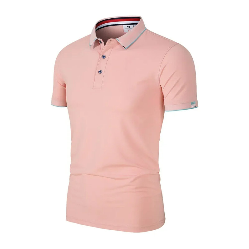 Men's Monochrome Polo Shirt,Short Sleeve T-Shirt,High Quality Business Casual Clothing,Comfortable Fabric,Breathable Summer Blou