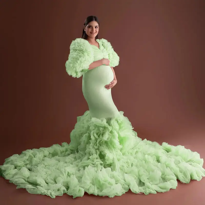 Mermaid Maternity Robe Photo Shoot Dress Baby Shower Women Dresses Maternity Gowns for Babyshower