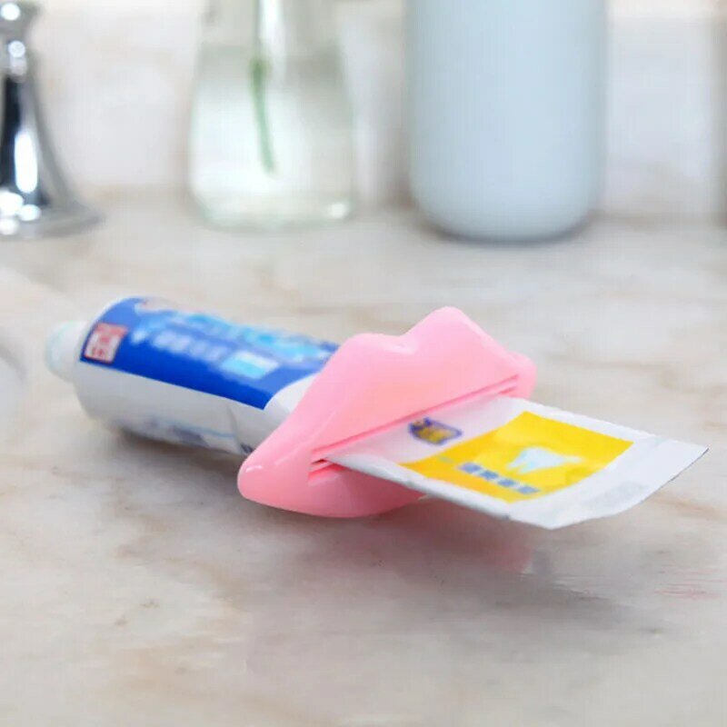 Tubo de creme dental espremedor lábio forma dente pasta dispensador creme rolo squeezer cor aleatória ferramentas limpeza oral 2023 novo