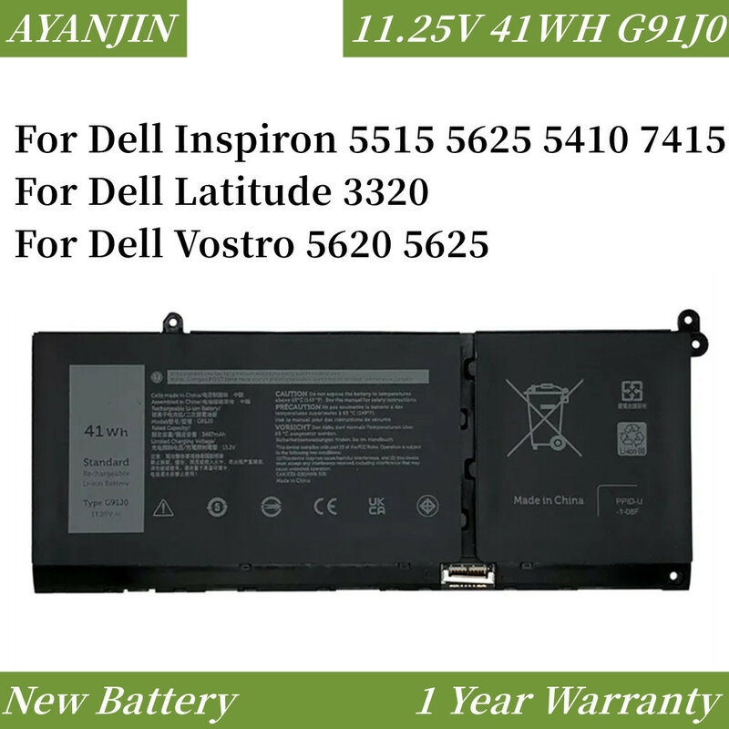V6W33 G91J0 baterai Laptop untuk Dell Inspiron15 5310,3511,5510,5410,5415,5518,3510,3515,5418,7415,Latitude3320 3520 3420