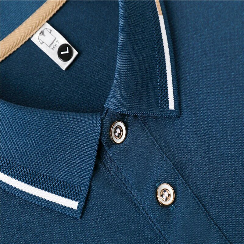 Kaus Polo bordir pria kualitas tinggi kaos Polo bisnis Fashion Top tren kasual modis Musim Panas 2024