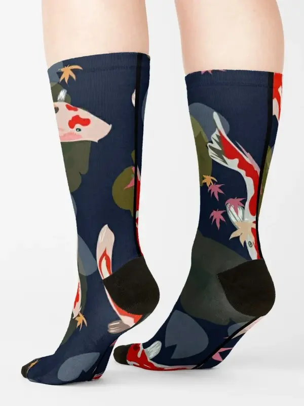 Calzini giapponesi Koi Fish Pond scarpe Run calzini da uomo da donna