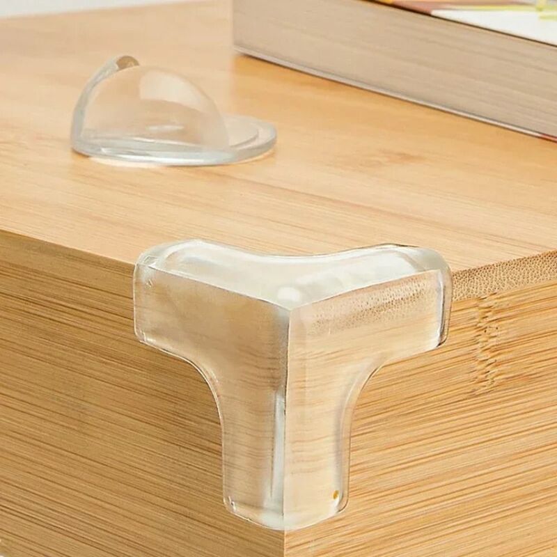 Pelindung sudut meja silikon keselamatan bayi penutup pelindung tepi furnitur transparan pelindung anak-anak antitabrakan