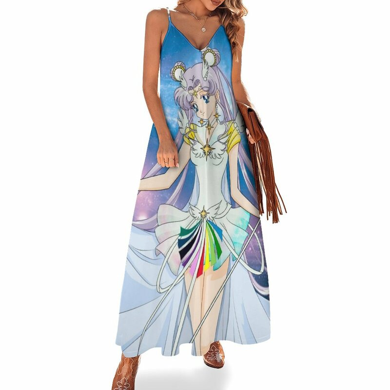 セーラーコスモス-女性のノースリーブパープルドレス、女性のファッションドレス、プロ用ドレス