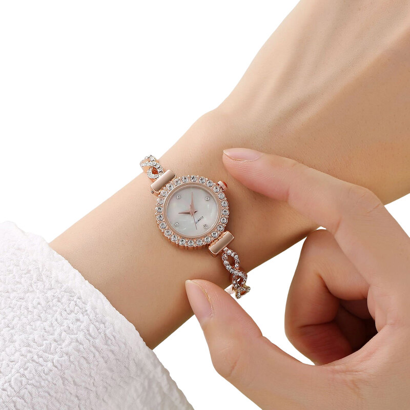 Женские Оригинальные часы с браслетом, Легко читаемые часы с круглым циферблатом и цепочкой, часы для подруги, подарок на день рождения