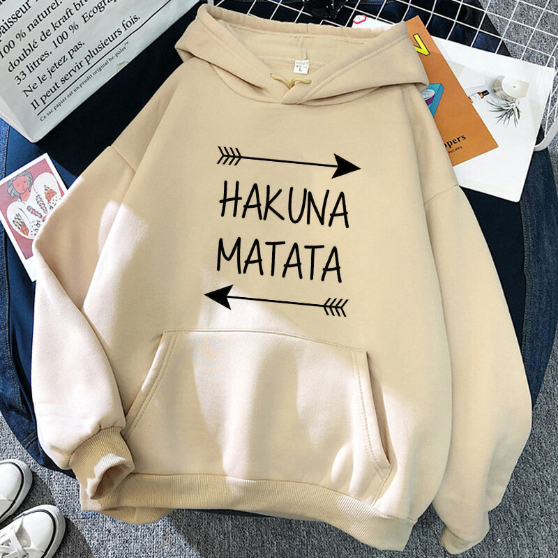 Streetwear Harajuku Fashion Hoodies Anime Hakuna Matata Hoodie Disney The Lion King Sweatshirt  Women Clothes Hoody