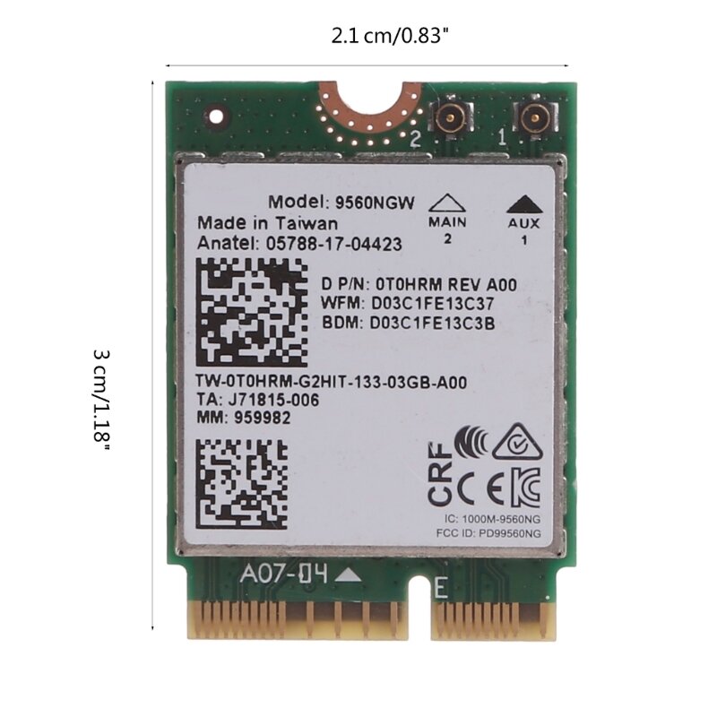 인텔 무선-ac 9560 듀얼밴드 9560NGW WiFi 802.11ac BT 5.0 M.2 카드용