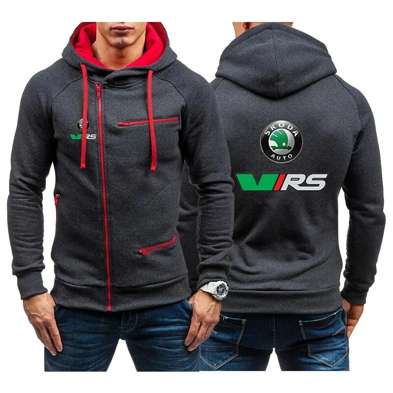 Skoda Rs Vrs Motorsport Graphicorrally Wrc Racing Men Spring Autumn Comfortable Printing New Four-color Zipper Sweatshirt Coat