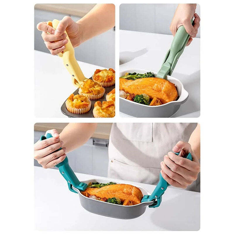 Multi-Purpose Anti-Scald Bowl Holder Clip for Kitchen Hot Meal Bowls Tongs Gripper Silicone Anti-scalding Cooking Tongs