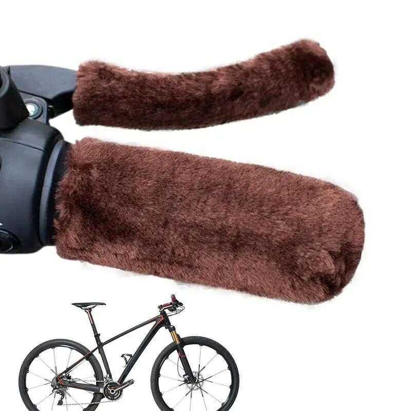 Cubierta de palanca de freno de bicicleta, cubiertas de agarre de mango de bicicleta de felpa suave y cálida, cubiertas protectoras antideslizantes para manillar de ciclismo para clima frío