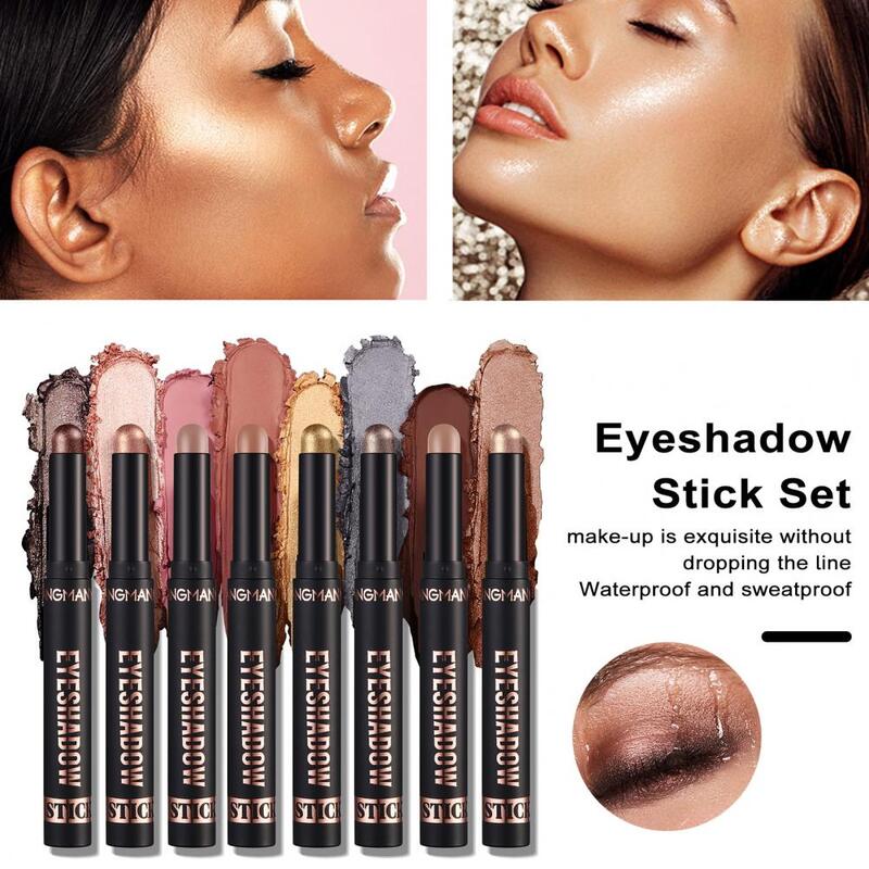 High Pigmented Eye Shadow Stick, Waterproof Eyeshadow Sticks, Maquiagem de longa duração, Melhore a aparência com os olhos