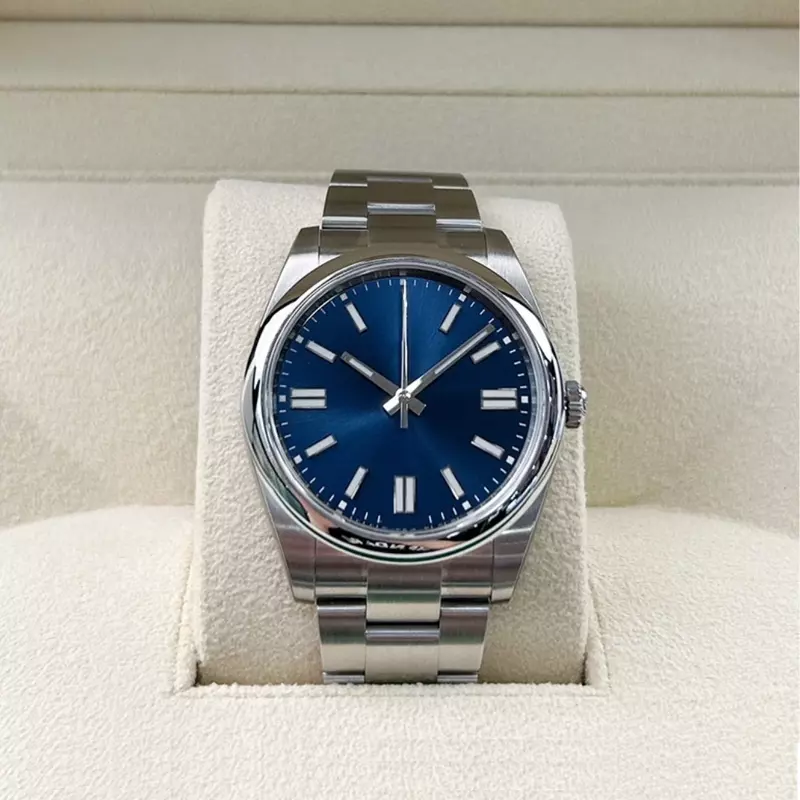 Elegancki klasyczny zegarek męski i damski Luksusowy szafirowy zegarek dla par Całkowicie stalowy automatyczny mechaniczny wodoodporny zegar