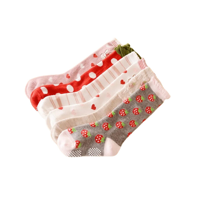 Носки хлопковые нескользящие до колена для маленьких мальчиков и девочек, 3 пары/комплект