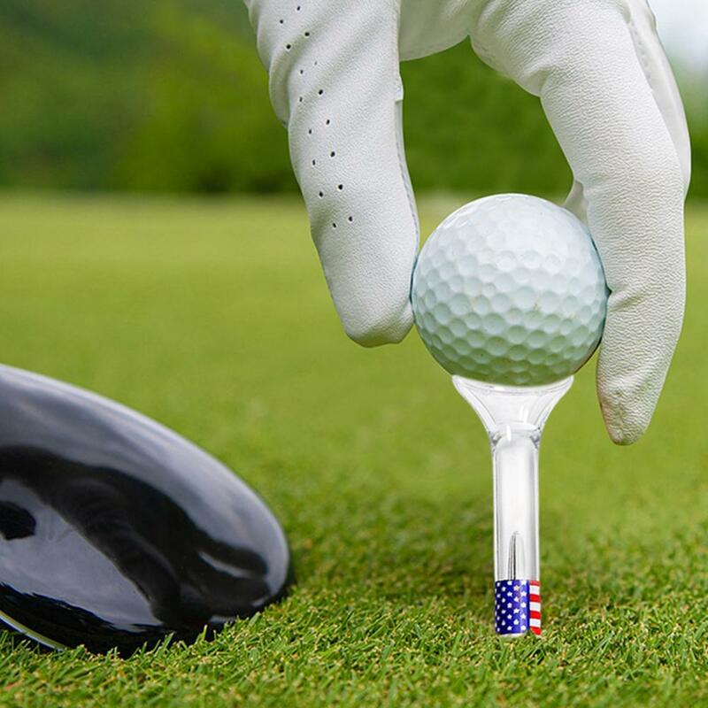 Kaus Golf Premium tahan pecah, peralatan Golf 20 buah transparan plastik mengurangi gesekan cetakan bendera nasional Amerika untuk sisi