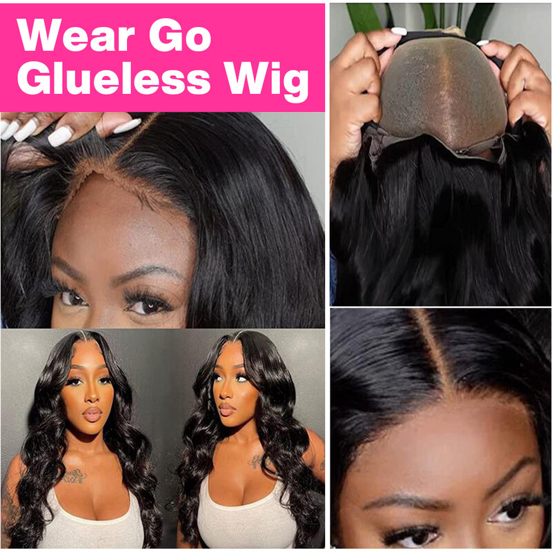 40Inch Pre-Cut Glueless Wig Human Hair Ready To Wear 13x6 13x4 HD Lace Frontal Wig Body Wave Lace Frontal Wigs 7x5 Closure Wigs