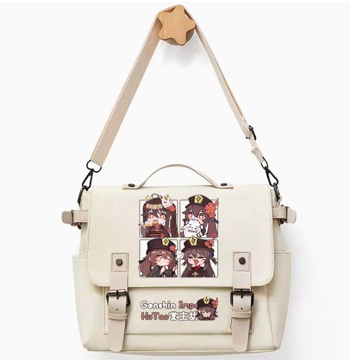 Anime Genshin Impact Hutao Cosplay Casual Oxford Messenger Bag zainetto borsa a tracolla studente regalo adolescente B325